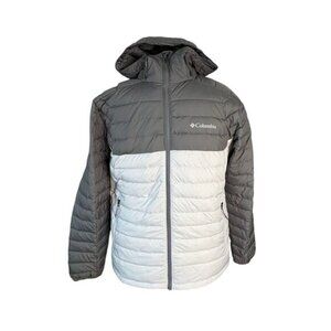 Columbia White Out II Omni Heat Insulated Hooded Jacket LARGE Gray Gorpcore NWOT
